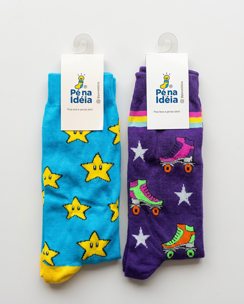 Estrelas ou Patins de meia divertida